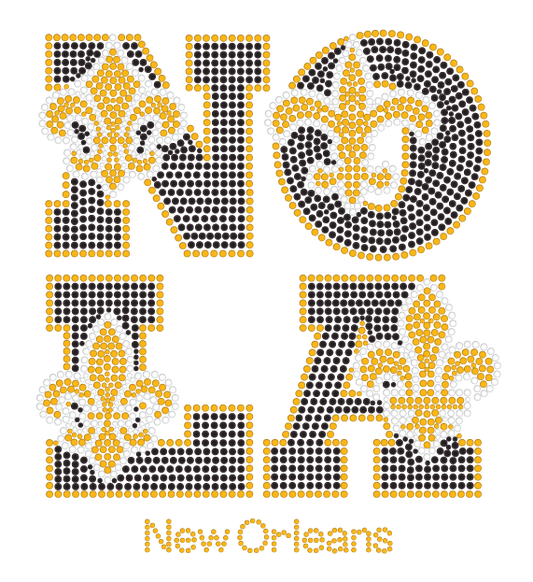 NOLA and Four Fleur de Lis Rhinestone Tshirt