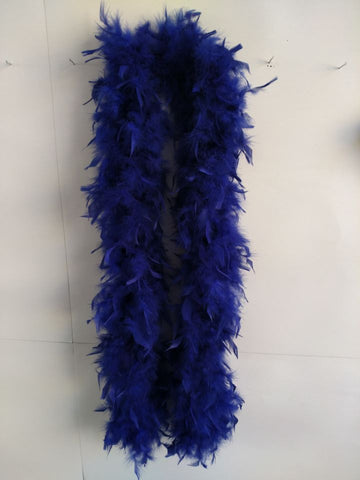 Boas de plumas de color azul marino sólido