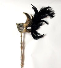 Anarkali Mask with Eye Detail and Feathers - Mardi Gras Creations