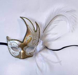Flame Mask with Flower and Feathers