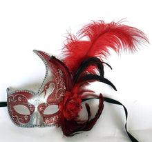 Flame Mask with Flower and Feathers