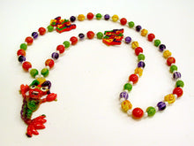 Crawfish Lets Party Trip Medallions with Red, Yellow, Green, Purple Mosaic Specialty Beads