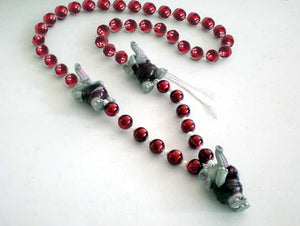 Elephant Hear, See, Speak No Evil Trio on Red Specialty Beads
