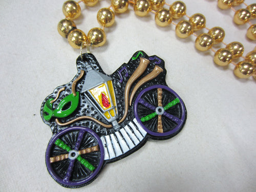 Bicycle featuring Piano, Street Lamp, and Carriage Wheels on Black Specialty Beads