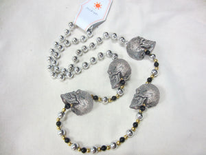 Silver Glitter Skulls Specialty Bead