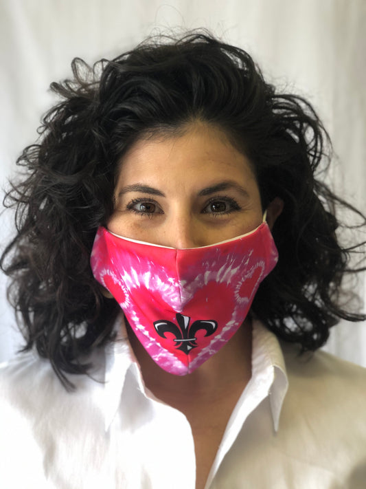 Masque Fleur de Lys Cœurs Tie-Dye