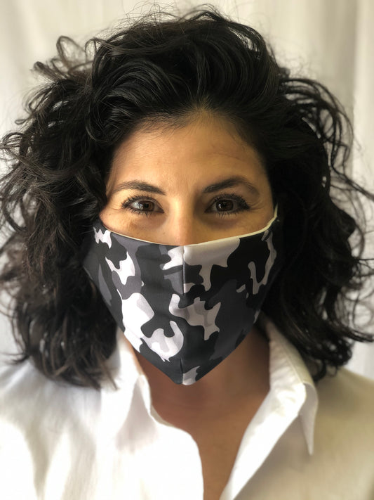 Masque facial camouflage gris