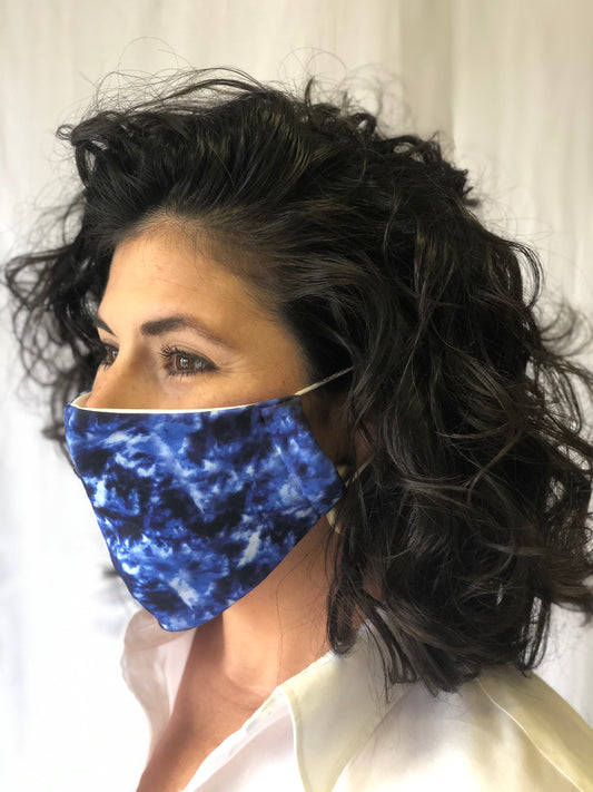 Masque Tie-Dye Noir & Bleu