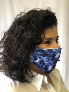 Black & Blue Tie Dye Face Mask