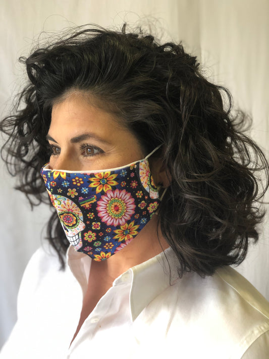 Masque facial floral Tête de mort mexicaine