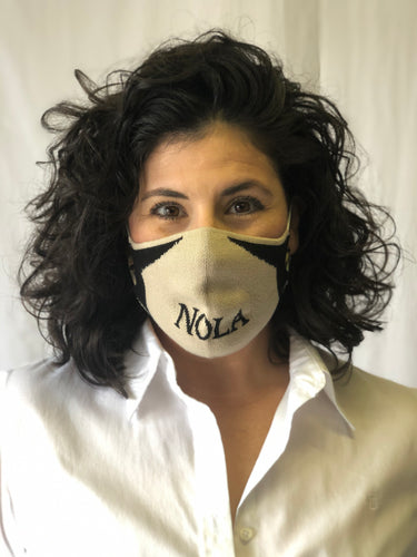Cream NOLA Knit Face Mask