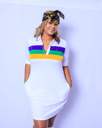 Robe adulte à rayures blanches sur la poitrine