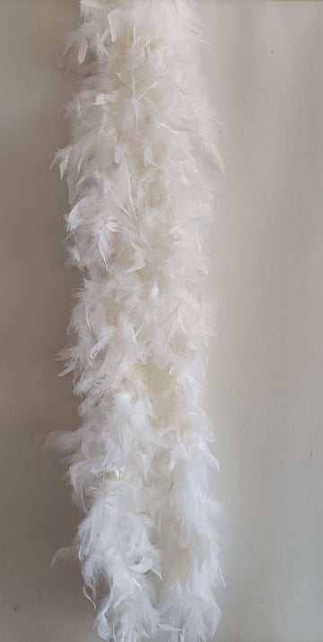 Boas en plumes couleur blanc uni
