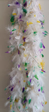 White Feather Boa with Purple Green Gold Tips with Foil