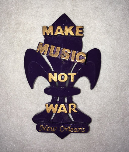 Make Music Not War Fleur de Lis Magnet