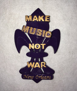 Make Music Not War Fleur de Lis Magnet