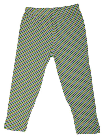 Collant/Legging enfant rayé violet, vert et or