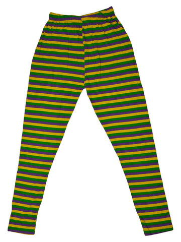 Collant/Legging enfant rayé violet, vert, doré