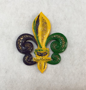 Fleur de Lis Mosaic Magnet (Purple/Green/Gold)