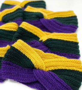Knit Headband Purple, Green, and Gold