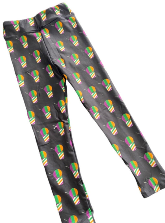 Mallas Junior Mardi Gras Moradas, Verdes y Doradas con Diseño de Bola de Nieve