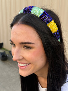 Mardi Gras Rhinestone Headband