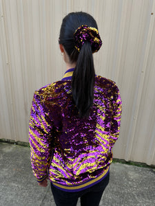 Sequin Jacket Purple and Gold Adult Tiger Stripes