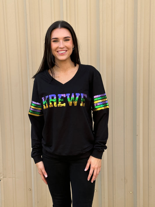 T-shirt KREWE en French Terry à Sequins pour Adulte - Noir