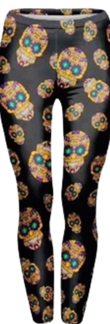 Mallas de calavera de azúcar de Mardi Gras para adulto en morado, verde y dorado