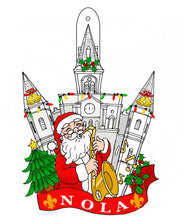 Santa by Jackson Square St Louis Cathedral Christmas Ornament
