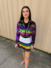 Sequin Jacket Purple, Green, and Gold Cropped Adult Striped