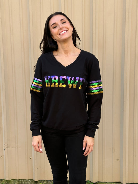 T-shirt KREWE en French Terry à Sequins pour Adulte - Noir