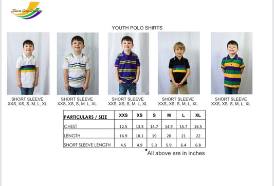 White Chest Stripe Youth Short Sleeve