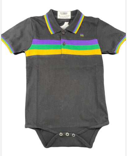 Black Chest Stripe Infant Onesie Short Sleeve