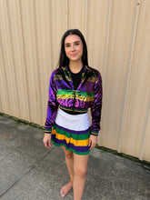 Sequin Jacket Purple, Green, and Gold Cropped Adult Striped