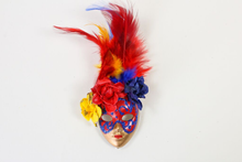 Full Face Mask Magnet with Flowers and Feathers (Multiple Colors)