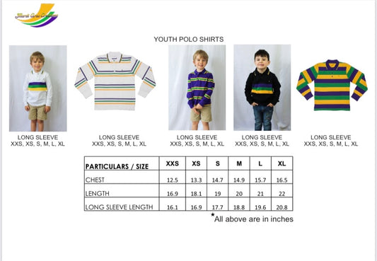 White Chest Stripe Youth Long Sleeve