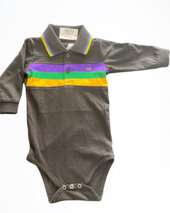 Black Chest Stripe Infant Onesie Long Sleeve