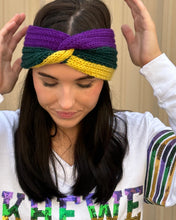 Knit Headband Purple, Green, and Gold