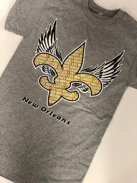 T-shirt Fleur de Lys avec Ailes d'Ange