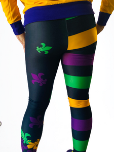 Mardi gras fleur de lis leggings outlet