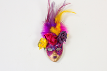 Full Face Mask Magnet with Flowers and Feathers (Multiple Colors)