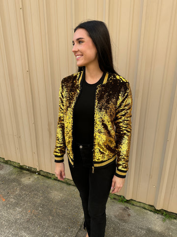 Sequin Jacket Black and Gold Adult Classic