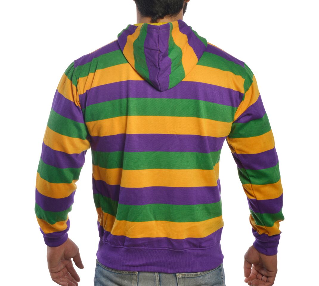 Purple and 2025 black striped hoodie
