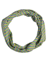 Purple Green Gold Candy Cane Print Infinity Scarf