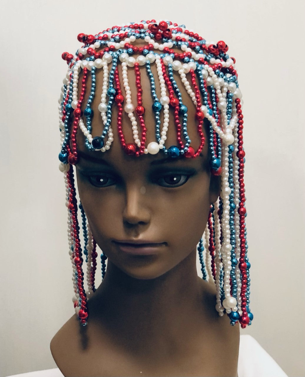 Fourth of July Cleopatra Beaded Wig